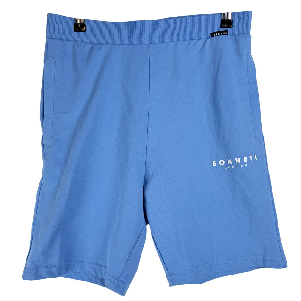 Sonneti‎ London Mens Light Blue Athletic Logo Sweat Shorts Size Large